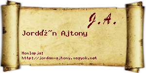 Jordán Ajtony névjegykártya