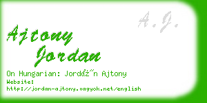 ajtony jordan business card